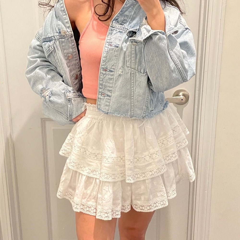 White mini skort